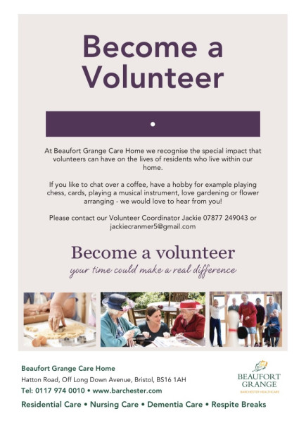 Beaufort Grange Care home - volunteers needed!