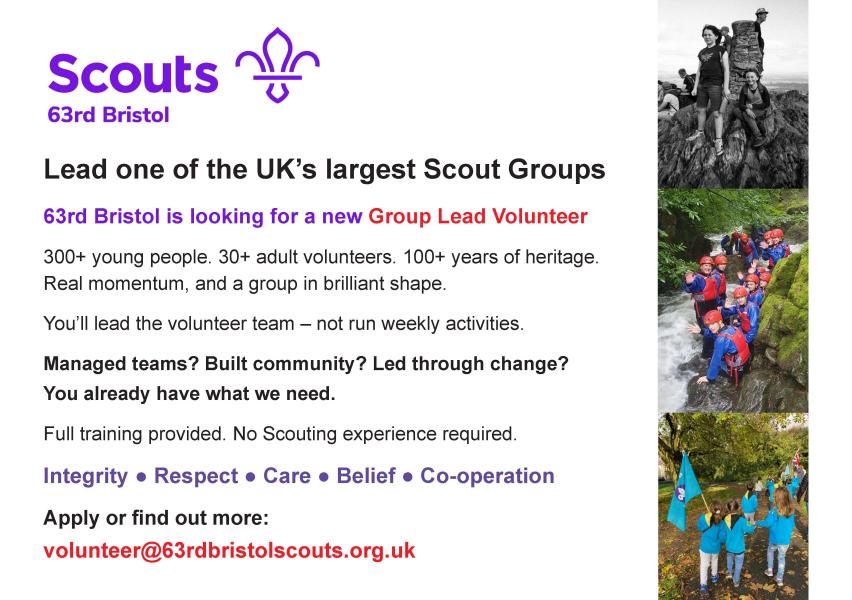 Group Lead Volunteer for 63rd Bristol Scouts
