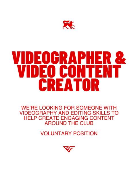 Videographer / Video Content Creator ~ Brislington Football Club ~ Media & Creative Team